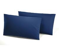 Coppia Federe Per Guanciale In Puro Cotone 100% Irge 52x82cm In Tinta Unita