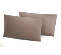 Coppia Federe Per Guanciale In Puro Cotone 100% Irge 52x82cm In Tinta Unita