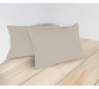 Coppia Federe per Guanciali e Cuscini 50×80 cm in 100% Cotone Premium Tinta Unita - Chiusura a Bottoni, 11 Colori Trend, Set da 2, MON AMI Beige