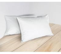 Coppia Federe per Guanciali e Cuscini 50×80 cm in 100% Cotone Premium Tinta Unita - Chiusura a Bottoni, 11 Colori Trend, Set da 2, MON AMI Bianco