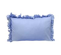 Coppia Federe Renato Balestra Cotone Per Guanciali Letto Tinta Unita con Volant