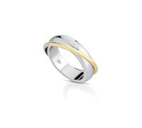 Coppia Fedine in Argento 925 con Filo Oro, Made in Italy - 2 Anelli Classici per Fidanzamento e Promessa d'Amore - Fedi Sottili Eleganti Ipoallergeniche - Idea Regalo Anniversario Donna Uomo