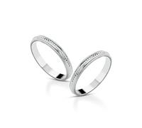 Coppia Fedine Personalizzabili in Argento 925 con Incisione Nome e Data - 2 Anelli Fidanzamento Lui e Lei - Fedina Personalizzata Uomo Donna - Disponibili in diverse Trame