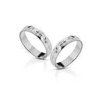 Coppia Fedine Personalizzabili in Argento 925 con Incisione Nome e Data - 2 Anelli Fidanzamento Lui e Lei - Fedina Personalizzata Uomo Donna - Disponibili in diverse Trame