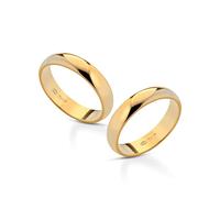 Coppia Fedine Personalizzabili in Argento 925 con Incisione Nome e Data - 2 Anelli Fidanzamento Lui e Lei - Fedina Personalizzata Uomo Donna - Regalo San Valentino, Anniversario - Placcato Oro
