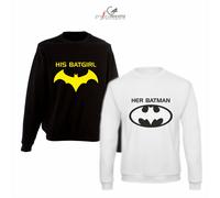 Coppia Felpe HER BATMAN HIS BATGIRL KING QUEEN amore idea regalo