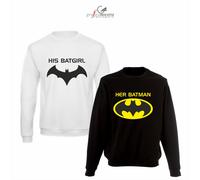 Coppia Felpe HER BATMAN HIS BATGIRL KING QUEEN amore idea regalo