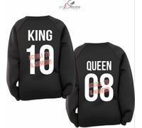 Coppia Felpe KING e QUEEN numero amore idea regalo Ricorrenza