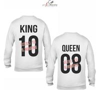 Coppia Felpe KING e QUEEN numero amore idea regalo Ricorrenza