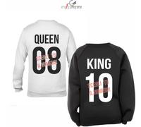 Coppia Felpe KING e QUEEN numero amore idea regalo Ricorrenza