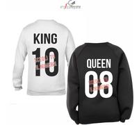 Coppia Felpe KING e QUEEN numero amore idea regalo Ricorrenza