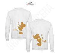 Coppia Felpe Minnie Topolino stampa oro king queen regalo