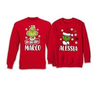 Coppia Felpe Natalizie Lui Lei con Nome Personalizzabile Buon Natale Un Ca**o G. Fidanzati Sposati Coppie Partner Set 2 Christmas