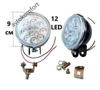 Coppia Fendinebbia Anteriore 12 LED 9 cm Universale 2x 12V 55w Lampada Alogen...
