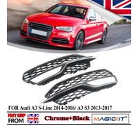Coppia Fendinebbia Anteriore Custodia Per AUDI A3 S3 S-Line Convertible 2013 2014 2015 2016 Paraurti Basso Copertura Della Luce di Nebbia Griglia Griglia Quadro
