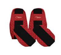 COPPIA FODERE FODERINE ECOPELLE SPECIFICHE PER VOLVO FM4 / FH4 DAL 2013 ROSSE