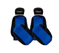 COPPIA FODERINE COPRI SEDILI CLASSIC NERE BLU VOLVO FH FM FL POGGIATESTA REGOL