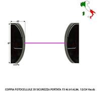 Coppia Fotocellula Sicurezza Protezione Cancello Elettrico Universale 12/24 Vac