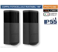 COPPIA FOTOCELLULE INFRAROSSO PER CANCELLI E PORTE AUTOMATICA ORIENTABILI 180°