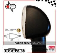 COPPIA FRECCE A LED DEMON NERE OMOLOGATE GAMBO CORTO UNIVERSALE PER MOTO