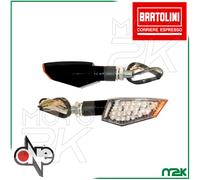 COPPIA FRECCE INDICATORI DIREZIONE LED UNIVERSALI NERE MOTO FRECCIE PUNTA LUNGHE