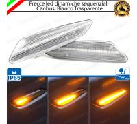 COPPIA FRECCE LATERALI 25 LED DINAMICHE LANCIA DELTA III BIANCO TRASPARENTE