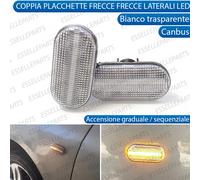 COPPIA FRECCE LATERALI LED BIANCO TRASPARENTI DINAMICHE RENAULT MEGANE MK1