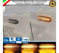 COPPIA FRECCE LATERALI TRASPARENTI PROGRESSIVE A LED FIAT PANDA PANDINA CANBUS