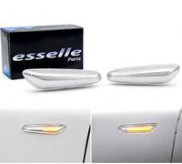 Coppia Frecce Laterali Trasparenti Progressive Dinamiche a LED per Bmw Serie 1 E87 E88 E81 E82, Serie 3 E90 E91 E92 E93, Serie 5 E60 E61, X1 E84, X3 E83, X4 F26, X5 E53, Plug and Play Canbus