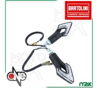 COPPIA FRECCE LUCE LED BIANCA VETRO TRASPARENTE NERE UNIVERSALI SCOOTER MOTO