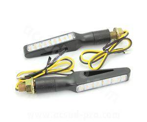 COPPIA FRECCE + LUCI DIURNE A LEDS SEQUENZIALI PROGRESSIVE OMOLOGATE NERE