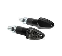 COPPIA FRECCE MOTO MINI A LED OMOLOGATE LAMPA ATOM 12 V LENTE FUME' CORPO NERO