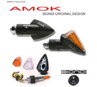 Biondi Coppia frecce moto AMOK omologate nere satinate corte per Benelli