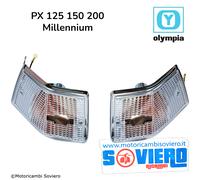 Coppia Frecce Posteriori bianche Vespa PX 125 150 200 Millennium