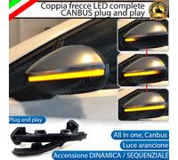 COPPIA FRECCE SPECCHIETTI NERO FUME' PROGRESSIVE DINAMICHE A LED VW GOLF 8