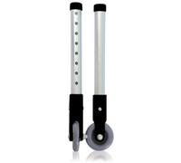Coppia gambe con ruote fisse diametro 12 cm 8 fori per deambulatori a 2 mani mod