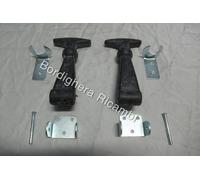 COPPIA GANCI CHIUSURA COFANO FIAT 500 EPOCA CON SCRITTA ABARTH F L R D N 12 Cm