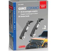 Coppia ganci cofano stile abarth, auto d'epoca, fuoristrada, autocarri, quad ecc