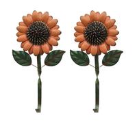 Coppia Ganci da Parete Girasole in Metallo Rustico 2pz per Casa Cucina e Giardin