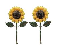 Coppia Ganci da Parete Girasole in Metallo Rustico 2pz per Casa Cucina e Giardin