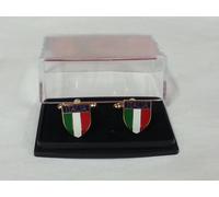 COPPIA GEMELLI METALLO ITALIA SCUDETTO BANDIERA REPUBBLICA ITALIANA DA CAMICIA