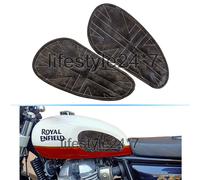 Coppia ginocchiere serbatoio pelle D8 personalizzate per Royal Enfield per In...