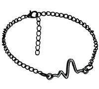 Coppia Gioielli da Polso Bracciale Semplice Unisex Ciondolo elettrocardiogramma Bracciale Regolabile Chiusura a moschettone Coppia Gioielli da Polso Nero Durable Design