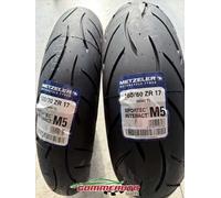 COPPIA GOMME METZELER 120/70ZR17 (58W) + 160/60ZR17 (69W) SPORTEC M-5 INTERACT