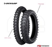 COPPIA GOMME PALA DUNLOP GEOMAX MX14 110/90-19 MX34 80/100-21 MOTO CROSS SABBIA