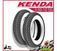 Coppia Gomme pneumatici Kenda K333 fascia bianca 3.00-10 Piaggio Vespa 50 Rush