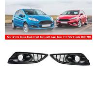 Coppia Griglia Nero Lucido Fanale Antinebbia Anteriore Cover Per Ford Fiesta
