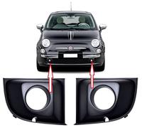 COPPIA GRIGLIA PARAURTI ANTERIORE C/FORO FENDINEBBIA FIAT 500 DAL 2007 AL 2015