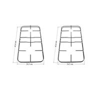 Coppia griglie Nardi cucina 4 fuochi in acciaio cm.45,4 x 24,5 piano cottura