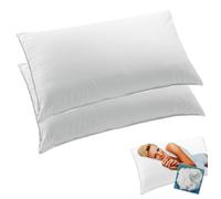 Coppia Guanciali Cuscini Letto Federa Microfibra Morbidi Poggiatesta Lavabili